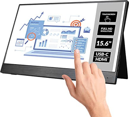 Electriq Portable Touch Screen Monitor 15.6 Full HD And HDR With 2 Speakers