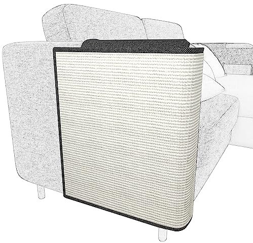 Italdos Sofa Kratzschutz Katze Kratzmatte Sisal Kratzteppich für Katze - Sessel Couch Katzenkratzmatte Hunde (rechte seite)
