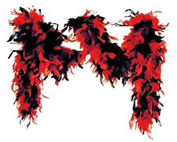 narrenkiste W21005-20 schwarz-rot Federboa Federstola