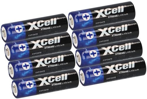 Xtreme Lot de 8 piles au lithium AA Mignon FR6 L91 XCell haute capacité | Extrêmement légères | Environ 700 % de puissance en plus