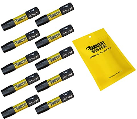SabreCut 10pcs SCTP4032_10 32mm T40 TX40 Impact Schrauberbits Robust | Geschmiedete Präzisionsspitzen und wärmebehandelter Torsionsstahl verbessern Schlagfestigkeit und Haltbarkeit