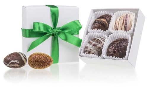 CHOCOLISSIMO – Cadeau de Pâques de Luxe – 4 Pralines Fines dans un Coffret Élégant, Délice Gourmand pour les Amateurs de Chocolat