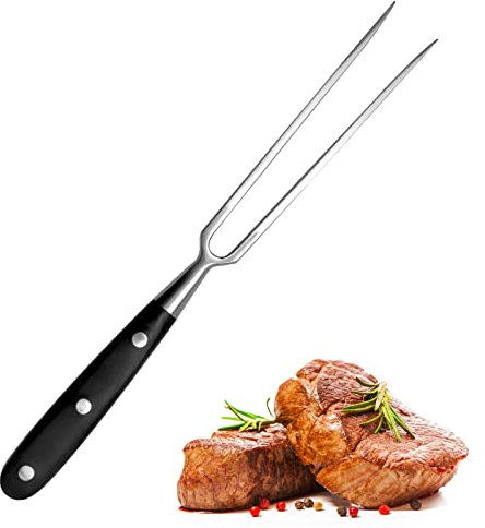 TNSLAND Fleischgabel Edelstahl mit Griff - 30cm Tranchiergabel, Grillgabel Serviergabel Bratengabel, Professioneller Multifunktionales Kochgabel Fleischgabel für Grill Küche Truthahn Braten Abendessen