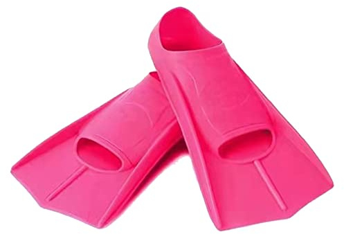 ENEN Schwimmflossen, Schnorchelflossen kurz Verstellbare Flossen für Kinder Erwachsene zum Schnorcheln, Schwimmen (L,Rosa)