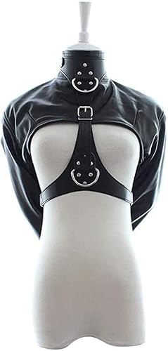 Herxicwa Sexy Women PU Leather straitjacket Strict Kinky Fancy Straight Jacket Fancy Costume