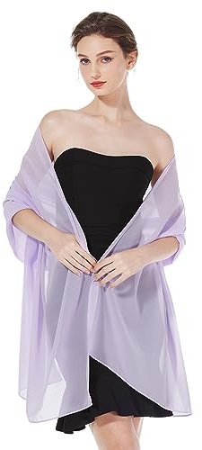 BEAUTELICATE Chiffon Shawl and Wraps Lightweight Scarfs Stole Silk Feeling Sheer Cover Up For Women Summer Wedding Bridesmaids Evening