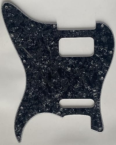 Für Fender 11 Schraubloch HS Pickup Strat Gitarre Pickguard (4-lagig, Black Pearl)