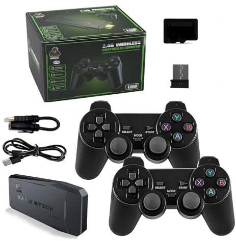 Jogujos - Consola de videojuegos retro, consola de juegos retro, juego Nostalgia Stick, palo de videojuegos Plug and Play integrado en más de 20000 juegos, consolas con controladores inalámbricos