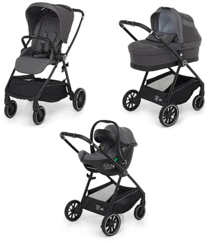 Foppapedretti Trio Divo I-Size, Sistema Modulare Combinato per Bambini, Navicella Passeggino e Seggiolino auto I-Size, Chiusura Self Standing, conforme ECE R129, Maneggevole Compatto Leggero, Sport