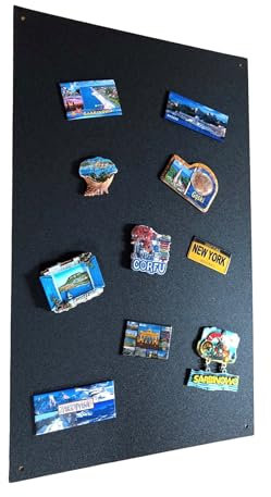 STALFORM Léger Metal Tableau Magnétique Mural Noir 66x42 cm, Plaque Aimanté, Acier Inoxydable, Cuisine, Bureau, Chambre D'enfant, pour Lettres Magnétiques, Chiffres, Notes, Photos