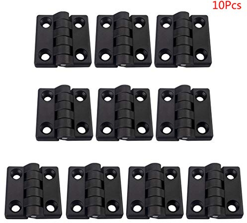 BYUTFA 10 Stück Schwarze Nylon-Kunststoff-Stoßscharniere, Schubladenschmuck für Kofferscharniere für Holzkisten, Schränke, Möbelbeschläge