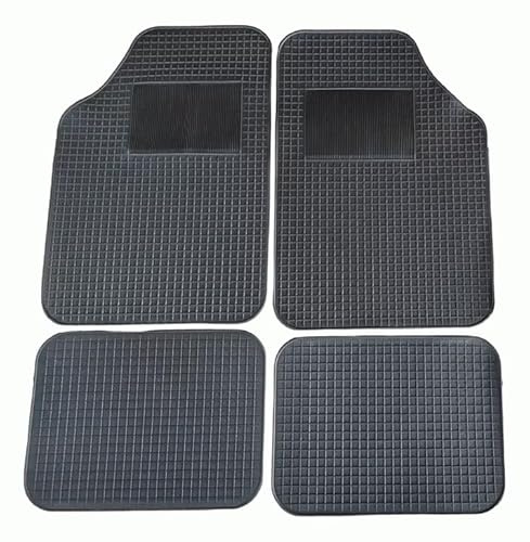 AUTOZOCO Alfombrillas de Goma Universales Coche, Diseño Antideslizante, Alfombrillas Lavables, Alfombrilla automóvil Ajustables, Delanteras 58.8x43.5 cm, traseras 31x43.5 cm, Apto para Cortar
