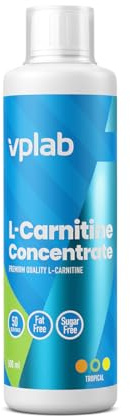 VPLab L-Carnitin Konzentrat 500 ml, 50 Portionen, Tropische Früchte Geschmack – Verbessert den Fettstoffwechsel und Senkt den Cholesterinspiegel – Ohne Stimulamnzien, Fett- und Zuckerfrei