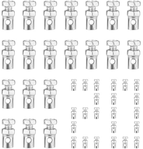 XIHIRCD 20pcs Universal Throttle Clamp, Throttle Brake Cable Ends with Clear Container Silvery Bike Cable Ends Motorcycle Cable Ends Accessories Cable Stop Ends for Tractor Scooter Lawn Mower