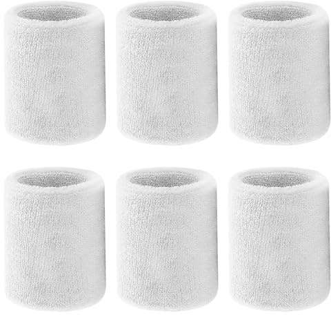 6 Pieces Sweatbands Kid Wrist Sweatband Sports Sweat Band Sweat Bands Wristbands Absorbent Sports Wristband, Elastic Cotton Wristband for Gym Basketball Football Tennis Running Sports