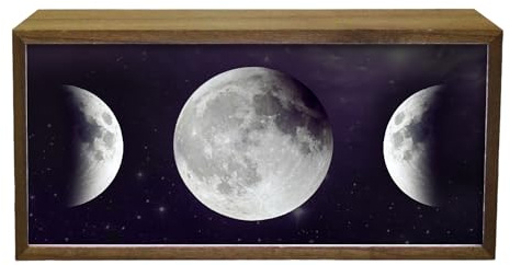 Light Box Night Light Moon Phases | Illuminated Up Lunar LED Room Sign | Astronomy Enthusiast Gift | Super Bright Luna Display | Space Fan | Portable Home Stylish SciFi Décor