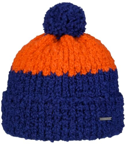 Stetson Twotone Wollbommelmütze Herren Damen Made in Italy Winter blau-orange One Size