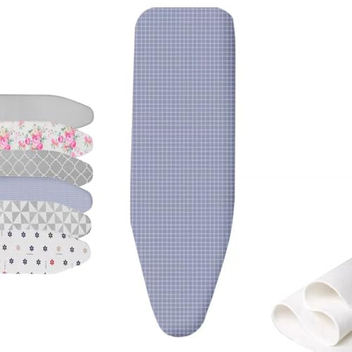 QSPNVFB Bügeltischbezug 120x40 cm 110x34 cm 90x30 cm, 3-Lagen Bügelbrettbezug Mit Dicker Polsterung, Baumwolle Ersatzbezug Für Bügelbrett, Elastischem(C,12X 36 Inch (30 X 90 cm))