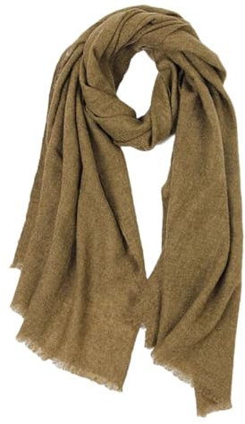 Fjnbbiot Fester Wollschal für Damen und Herren, Winter, solide, winddicht, lässiger Schal, olivgrün, One size