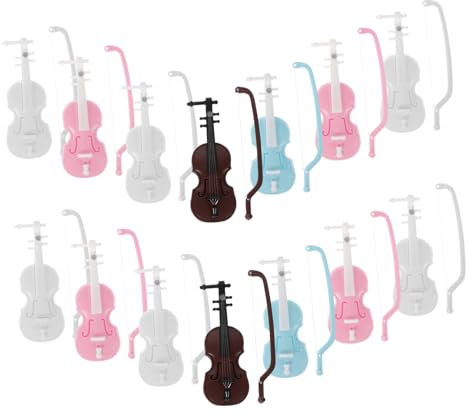 VICASKY 20 Stück Geigenmodell Lebensechte Geige Musikinstrument Kleinste Geige Mini Hausgeige Mini Musikinstrumente Dekoratives Mini Instrument Musikinstrument Modell Aus