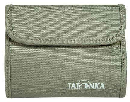 Tatonka Euro Wallet RFID B – Plånbok med TÜV-godkänd RFID-blockerare – Erbjuder plats för 4 kreditkort – Med visningsfönster, myntfack och extra blixtlåsfack – Skyddar mot dataklock, OLIV, 10 x 14 x 2
