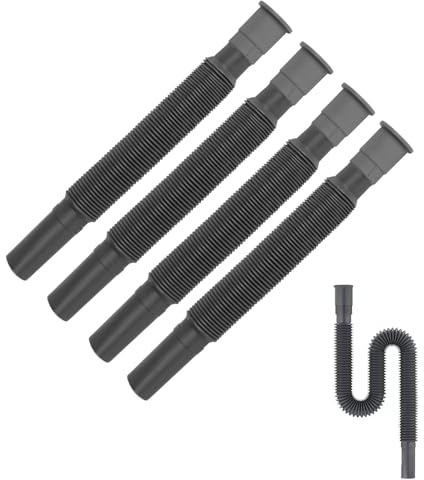 Caravan Accessories - 5 Pcs Collapsible, Flexible & Extendable Waste Water Pipe System for Motorhome, Kitchen, Bathroom & Sink Connectors - Drainage, Bath, Wash Basin, Sink, Plumbing Accessories