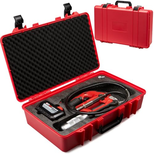 Hard Shell Case for Milwaukee Grease Gun | Fits for M18(2646-20) / M12(2446-20) | High-Density Protective Foam | Portable Organizer Travel Carrying Storage Bag for Batteries & Accessories with Handle