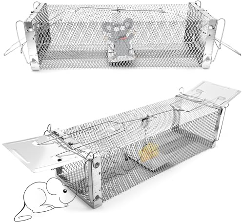 NlsqEU Rattenfalle Rattenfalle lebendfalle Wiederverwendbare-41x14x11 cm