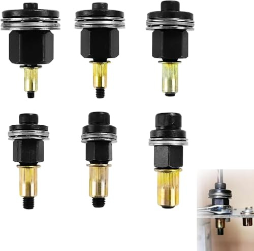 6 Pièces Écrous à tête de Rivet à Main, Convient au Kit de Tête de Rivet à Main M4 M5 M6 M8 M10 M12, Acier Riveteuse Pneumatique Ecrou a Sertir, Riveteuse Manuelle Adaptateur Riveteuse