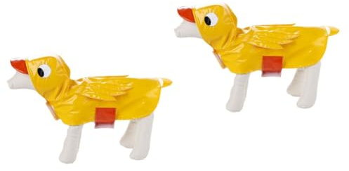 BESTonZON 2 Stück Lustiges Hundekostüm Ente Gelb Haustier Verkleidung für Halloween Weihnachten Bequeme Strapazierfähige Hundebekleidung für Mittelgroße Hunde