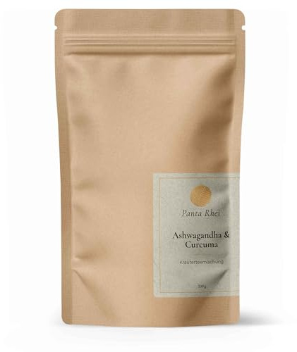 Ashwagandha Tee mit Kurkuma lose | Ayurveda | Tee Geschenk | Premium Kräutertee mit Ashwagandha, Ingwer und Kurkuma (200g)