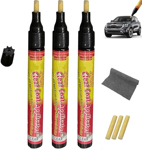 Stylo Efface Rayures,3 Pièce Stylo Applicateur de Couche Transparente,Stylo de Réparation de Rayures de Voiture,Stylo Magique pour Rayures Voiture pour Toutes Voitures,Efface Rayure Profonde Voiture