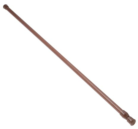 Blisfulhoks Extendable Telescopic Spring Loaded Net Voile Tension Curtain Rail Pole Rods,70-120cm,Wood color