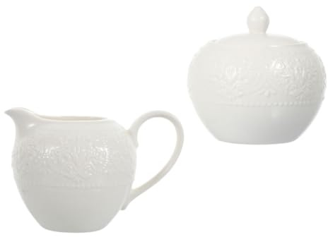 Alipis 2 piezas Jarra Cerámica para Leche y Azucarero Diseño Moderno Superficie Lisa y Pulida Ligero y Portátil para Café y Bebidas el Hogar
