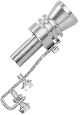 Tuyau d'Échappement Voiture S/M/L/XL échappement Voiture Faux Turbo sifflet Tuyau Son Silencieux soupape soufflage simulateur Universel siffleur Argent(Color4)