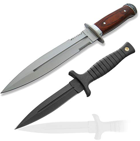 *2er Set* USA SABER - 28cm großes - Jagd - Dolch - Hirschfänger - Saufänger - Saufeder - Outdoor - Messer - Hunting - Knife - Aufwangmesser + 24cm Krav Maga - Combat - Kampfdolch - Stiefeldolch