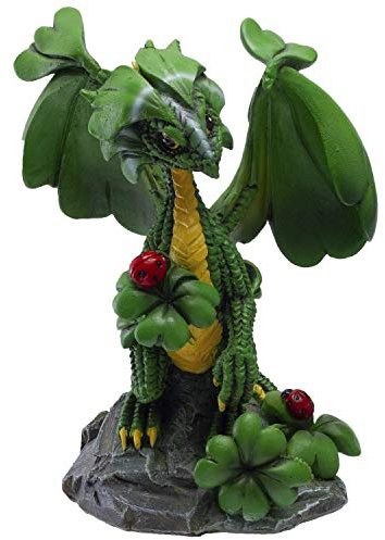 Pacific Giftware Drachen Figur Glücksklee by Stanley Morrison - Glücksbringer Klee Deko Statue Fantasy