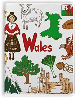 País de Gales Landscap UK Bandera Nacional Cuaderno de goma Cubierta Diario de cubierta suave