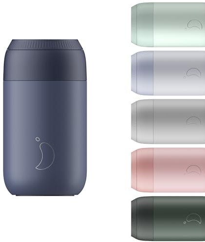 Chilly's Series 2 Coffee Cup - Tight Seal, No Sweating - BPA-Free Stainless Steel - Reusable - Double Walled, Vacuum Insulated - Whale Blue, 340ml