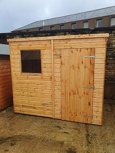 Pinelap Factory Seconds 8x6 Pent Roof Garden Shed Hut DRW Fully T&G