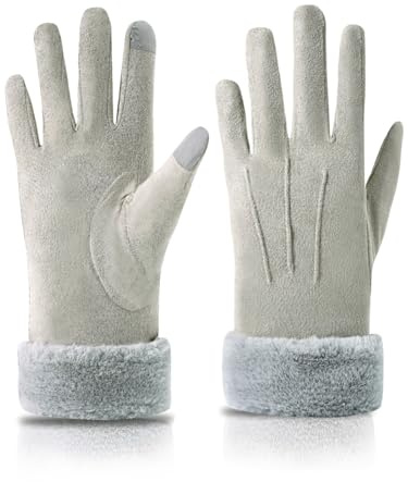 Knuffnee Damen Winter Handschuhe Fleece Gefütterte Handschuhe Warm Touchscreen Handschuh