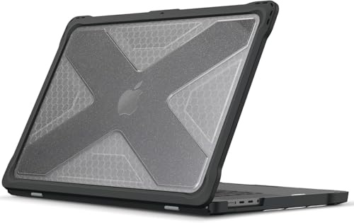 Fintie Hülle Kompatibel mit MacBook Pro 14'' M5 M4 M3 M2 M1 Pro/Max | A3426 A3427 A3434 A3112 A3401 A3185 A2992, Ganzkörper-Rugged Hybrid Schutzhülle TPU Stoßstange Case, Transparent(Glitzer)