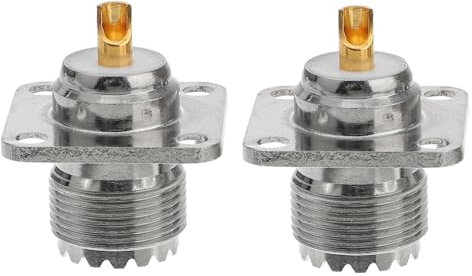 SECFOU 2stücke Koaxialstecker Buchse Buchse Mit Flansch Für Chassis Montage Kabelverbinder Koaxialkabel Koppler Für Radioantenne Uhf Steckverbinder