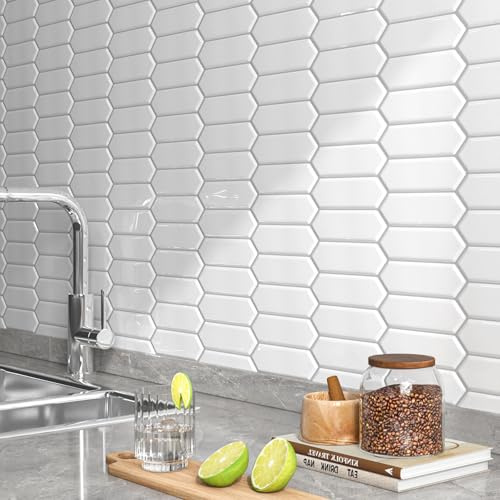 Decotalk Piastrelle Adesive Cucina Bianco Effetto Marmo 30.5cmx30.5cm 15Pezzi Piastrelle Adesive Mattonelle Cucina Per Muro Paraschizzi Bagno Adesivo Pannelli Adesivi Per Pareti Peelstick Wallpanels