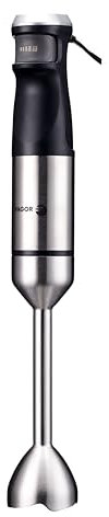 FAGOR Divamix Steel – Batidora de Mano 1500W, Velocidad Regulable + Turbo, Vaso 700ml, Picadora y Varilla