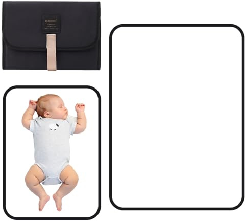 HABNI Tragbare Wickelunterlage Unterwegs, Baby Wickelunterlage Waschbar, Wasserdichte Faltbare Windeltasche Mit Tuchspender Und Bequemes Kopfkissen, Tuchspender Und Bequemes Kissen Für Den Kopf Ihres