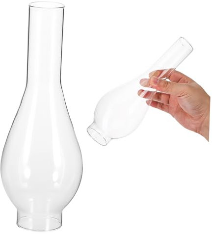 LOEFLIFA Oil Lamp Chimney Glass Shade Long Kerosene Lamp Replacement 38-Hole for Traditional Oil Lantern Lighting