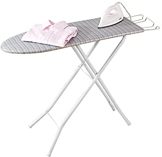 Tabla de Planchar Profesional Plegable de 36 Pulgadas, Tabla de Planchar doméstica de Alto Ajuste con Percha Caliente Ajustable (Gris)