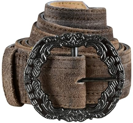 German Wear Herren Trachtengürtel aus Echtleder Trachten Lederhosen Gürtel mit Trachten Schnalle
