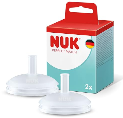 NUK Perfect Match Lernflaschensauger | Ab 6 Monaten | Auslaufsichere Trinklernaufsätze | Silikon | 2 Stück